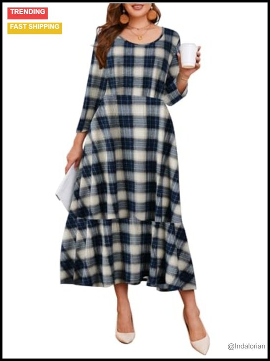 Dresses & Skirts - Plus Size Casual Long Maxi Dress with Pockets